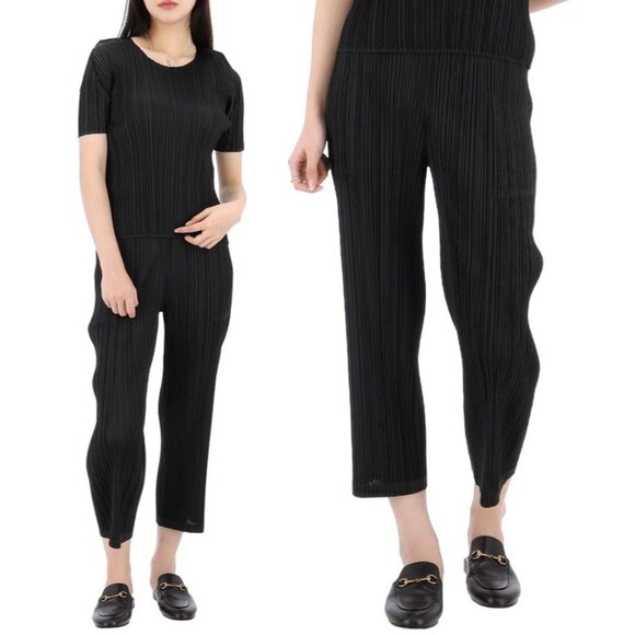 Pleats Please Issey Miyake Monthly Colors September Pleated Pants Black Size2 - Picture 7 of 7